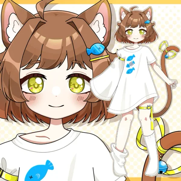 ぴにおんの猫耳ちゃんver.2、パーツ分けPSDの販売サンプル